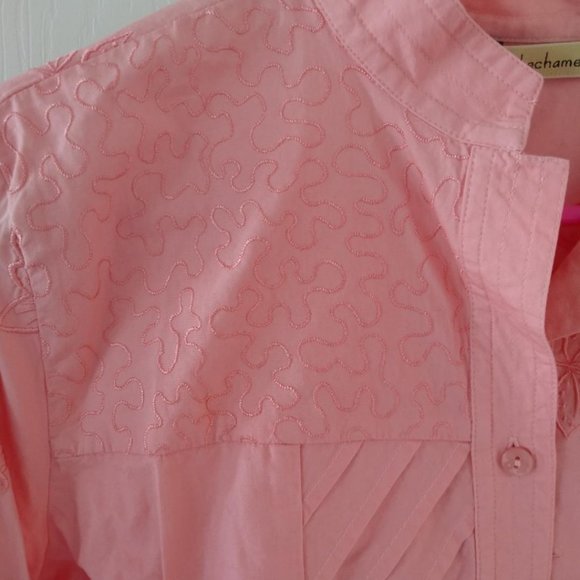 Ladies Bechamel Lotus Blossom Embroidered Blouse Small 3/4 Sleeve - Picture 3 of 10